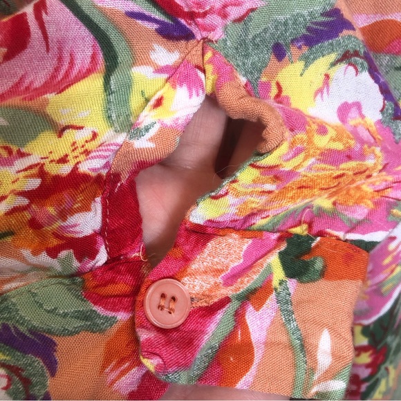 S.R. Fashion Floral Button Down Blouse Size XXL - Picture 5 of 8